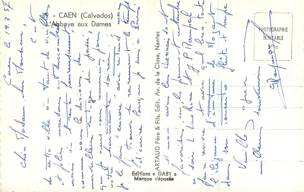 Abadia das Damas — Caen (Calvados) — GABY - Verso
