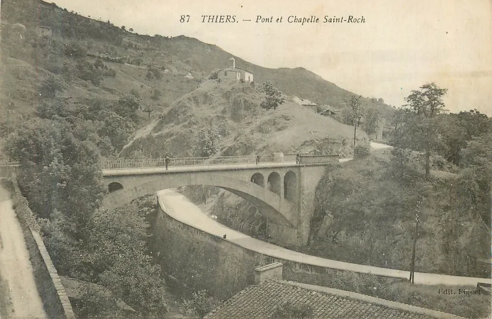 Thiers — Ponte e Capela de São Roque — Edit. Figuelet - Frente
