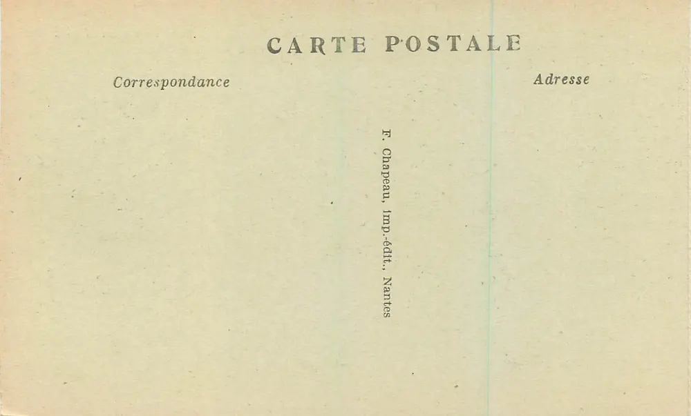 NANTES — Die Kathedrale von Norden — F. Chapeau, Verlag, Nantes, Nr. 325 - Rückseite
