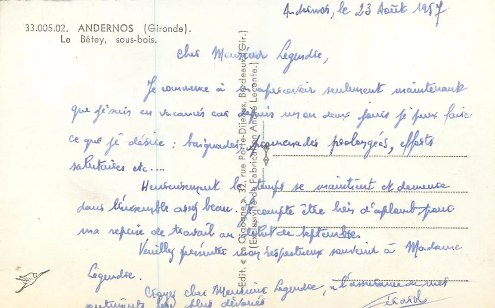 La Gigogne — Brücke über einen Bach im Wald — IA* GIGOGNE - Rückseite