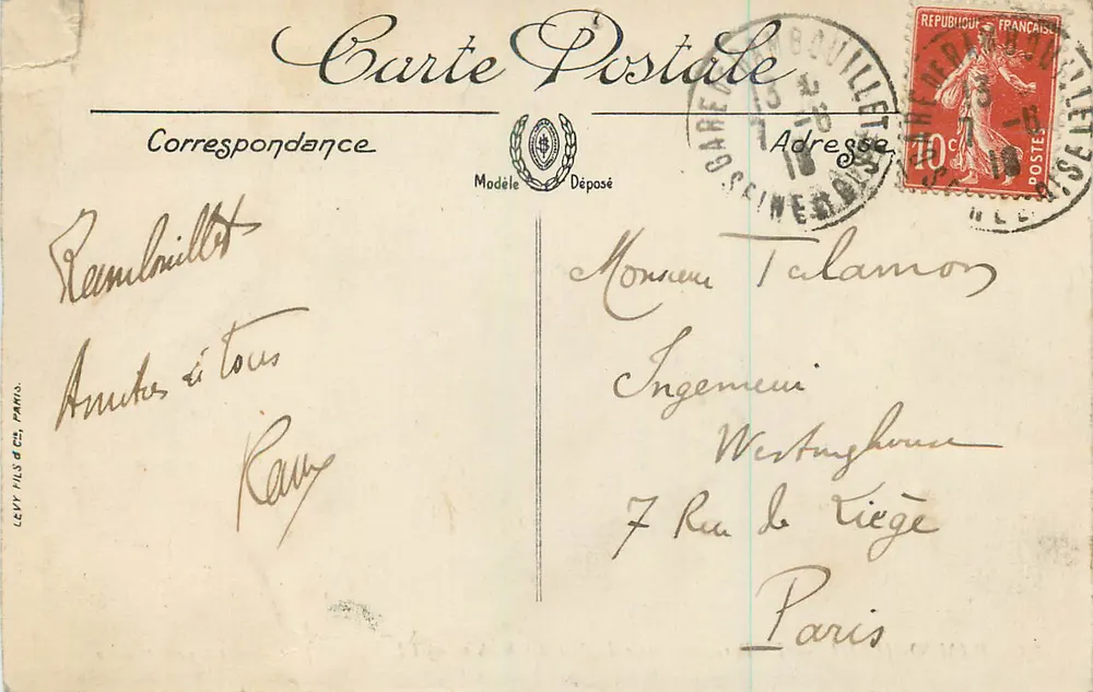 Rambouillet — Der Park, Ansicht vom Île des Roches — Edition Librairie Nouvelle - Rückseite