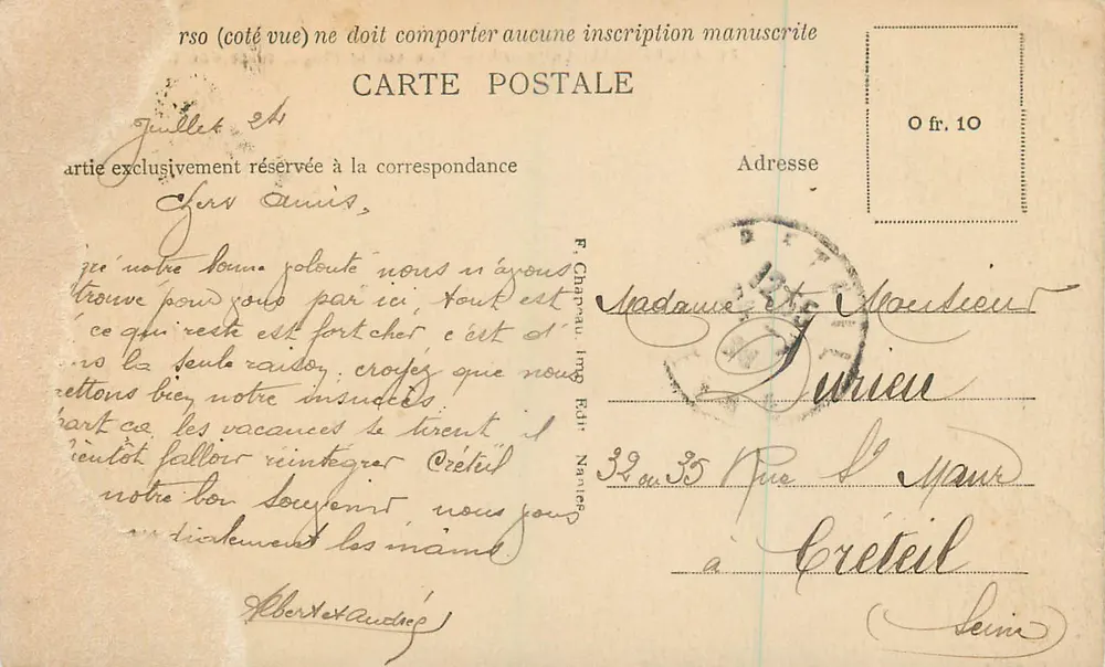 Préfailles (Loire-Inf.) — Ansicht der Strandpromenade, aufgenommen von den Dünen - Rückseite