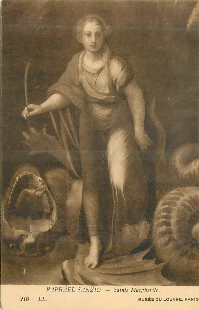 Sainte Marguerite — peinture de Raphaël Sanzio — Musée du Louvre, Paris - Recto