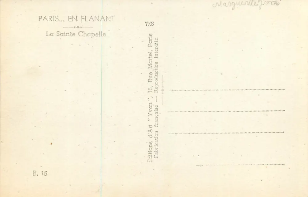 A Santa Capela — Paris — Edições EN FLANANT - Verso