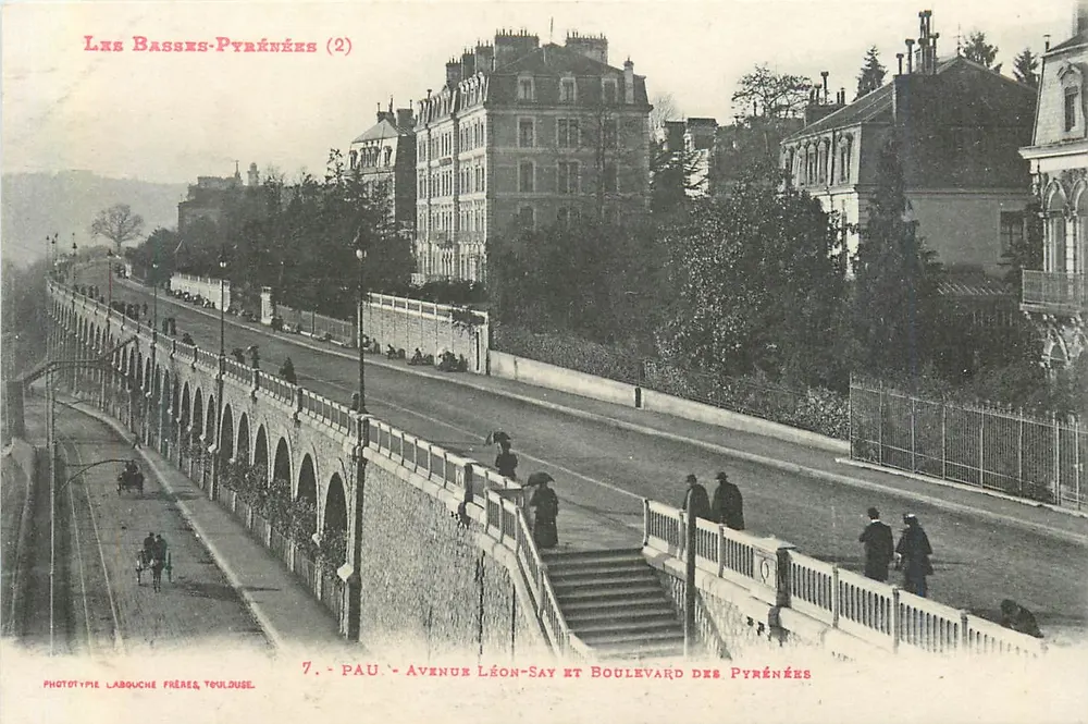 Pau - Avenue Léon-Say und Boulevard des Pyrénées — Phototype Labouche Frères, Toulouse - Vorderseite