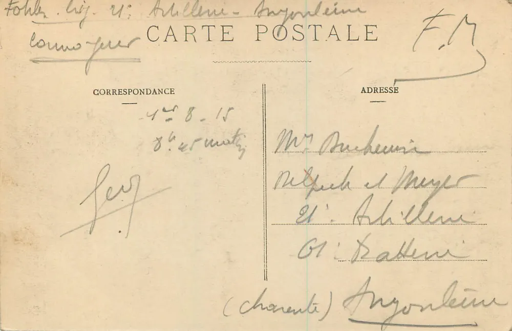 La Rochelle - Porte du Bastion Saint-Nicolas - L. C. n° 955 - Verso
