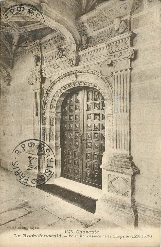 La Rochefoucauld — Renaissance-Tor der Kapelle (1528-1538) — Cliché Braun, abgelegt - Vorderseite