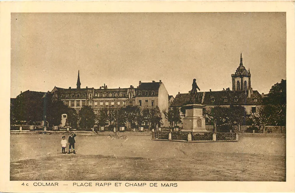 Colmar — Place Rapp en Champ de Mars — uitgever BRAUN & Cie, Mulhouse-Dornach - Voorkant