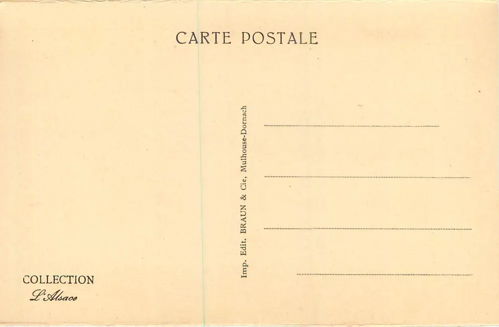 Colmar — Casa das Cabeças — editor BRAUN & Cie, Mulhouse-Dornach - Verso