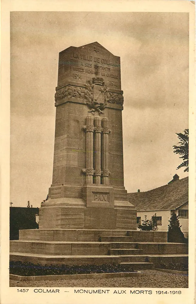 Colmar — Kriegsdenkmal 1914-1918 — Verlag BRAUN & Cie, Mulhouse-Dornach - Vorderseite