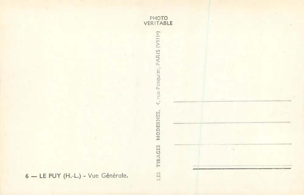 Le Puy — Vista Geral — Foto Pasquier, Paris - Verso