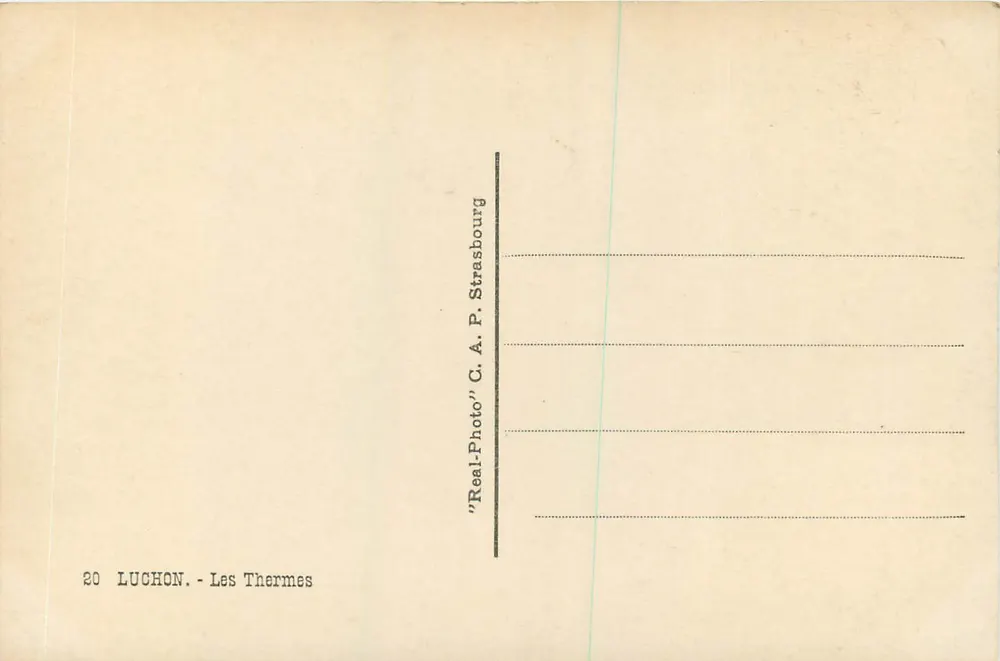 Luchon - Os Termas — Real-Photo C. A. P. Strasbourg - Verso