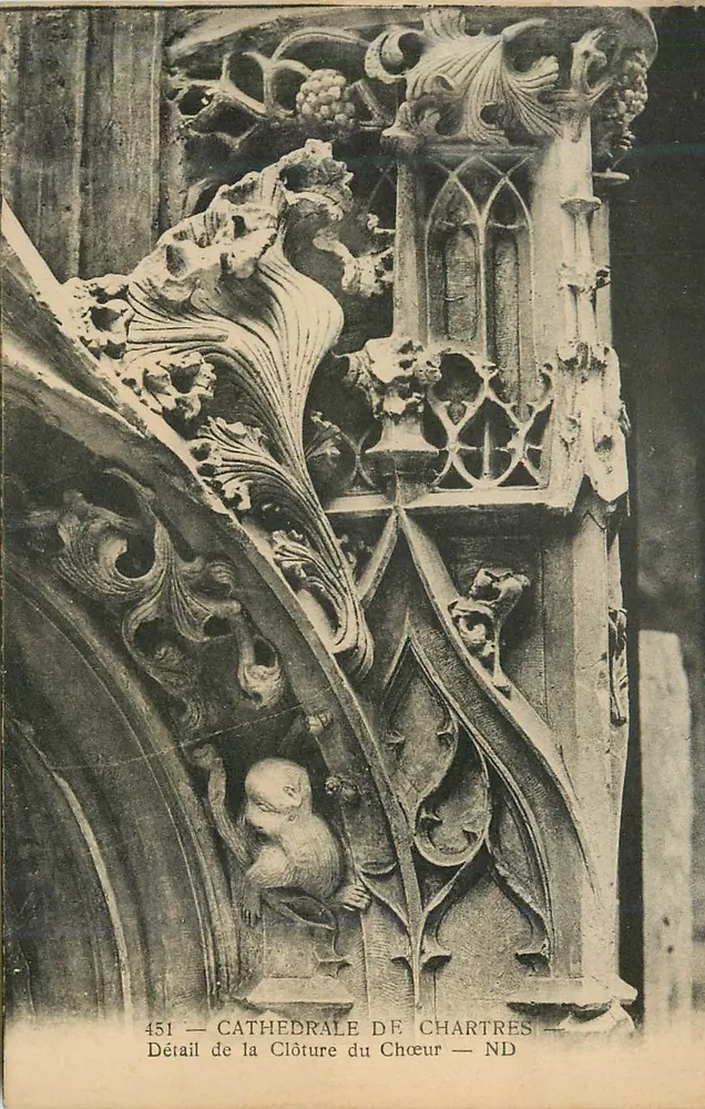 Détail de la Clôture du Chœur — Cathédrale de Chartres — ND - Recto