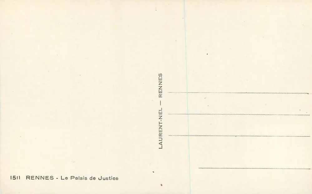 Rennes - O Palácio de Justiça — Laurent-Nel - Verso