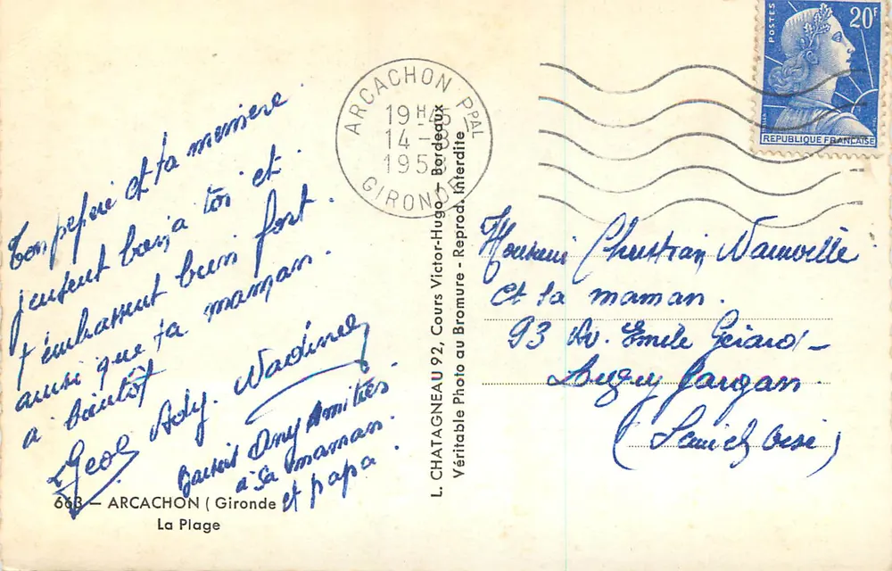 Arcachon — A Praia — L. Chataigneau, Reprodução Proibida - Verso