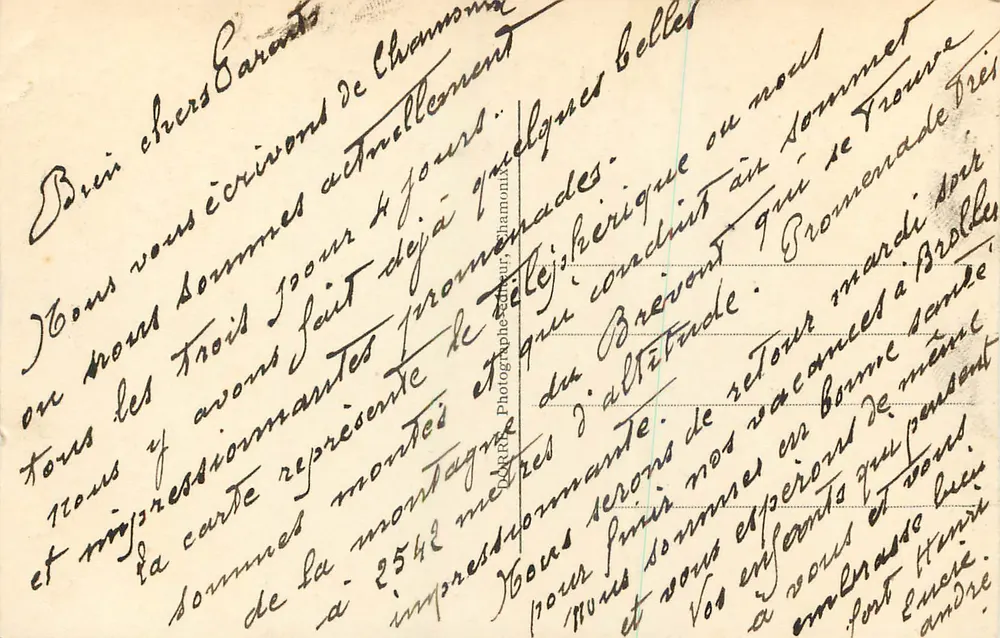Chamonix — Teleférico do Brévent e o Monte Branco — n°194 - Verso