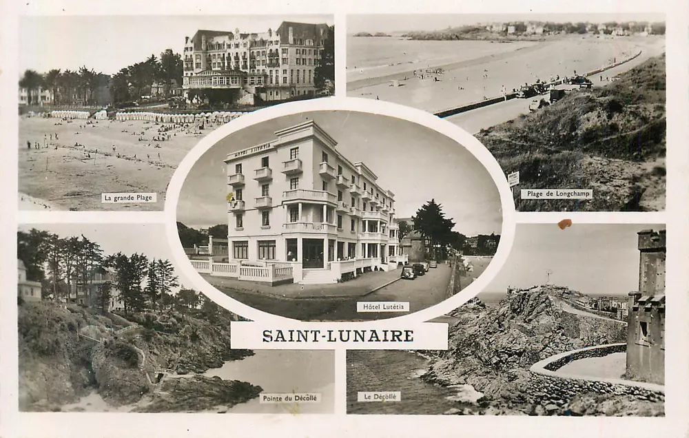 Saint-Lunaire — Vue panoramique avec hôtel et plages — Éditions ARTAUD père et fils, Nantes - Recto