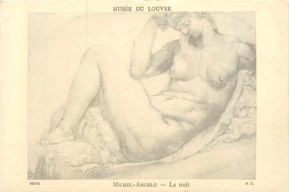 Michel-Ange - A noite — Museu do Louvre — B.G. n°62065 - Frente