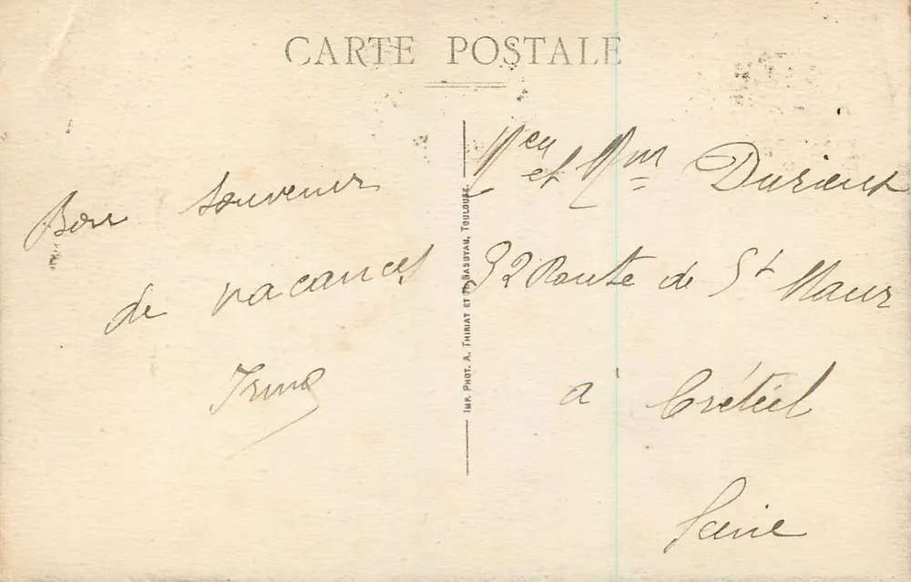 Santec — O Riocher do Ronard — Imp. Phot. A. TARBAT et TARBASTYAN, Toulouse - Verso