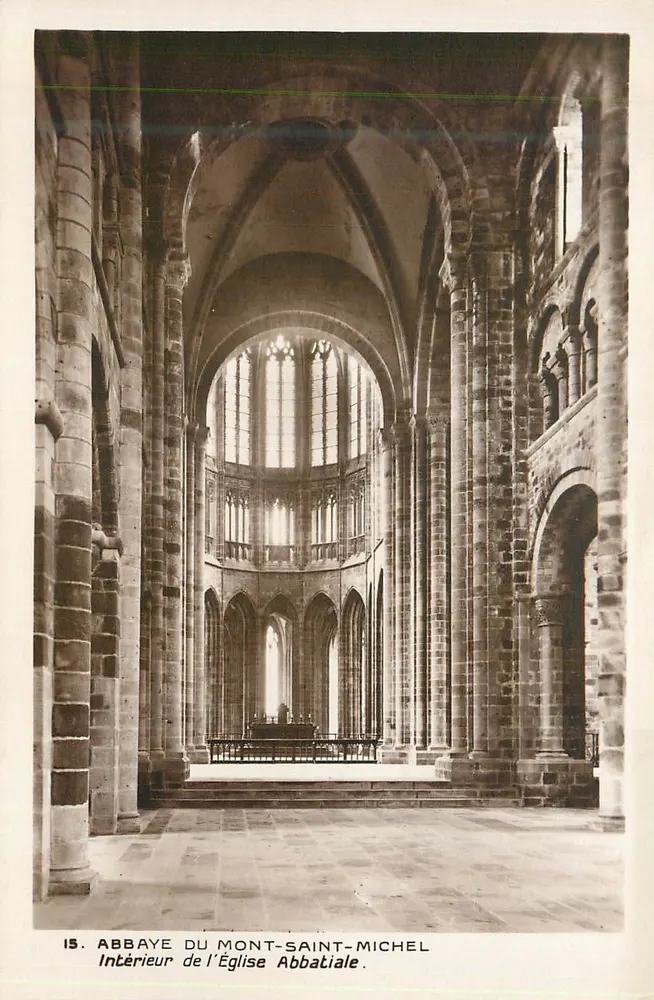 Abbaye du Mont-Saint-Michel — Intérieur de l'Église Abbatiale — Édition des Monuments Historiques - Recto