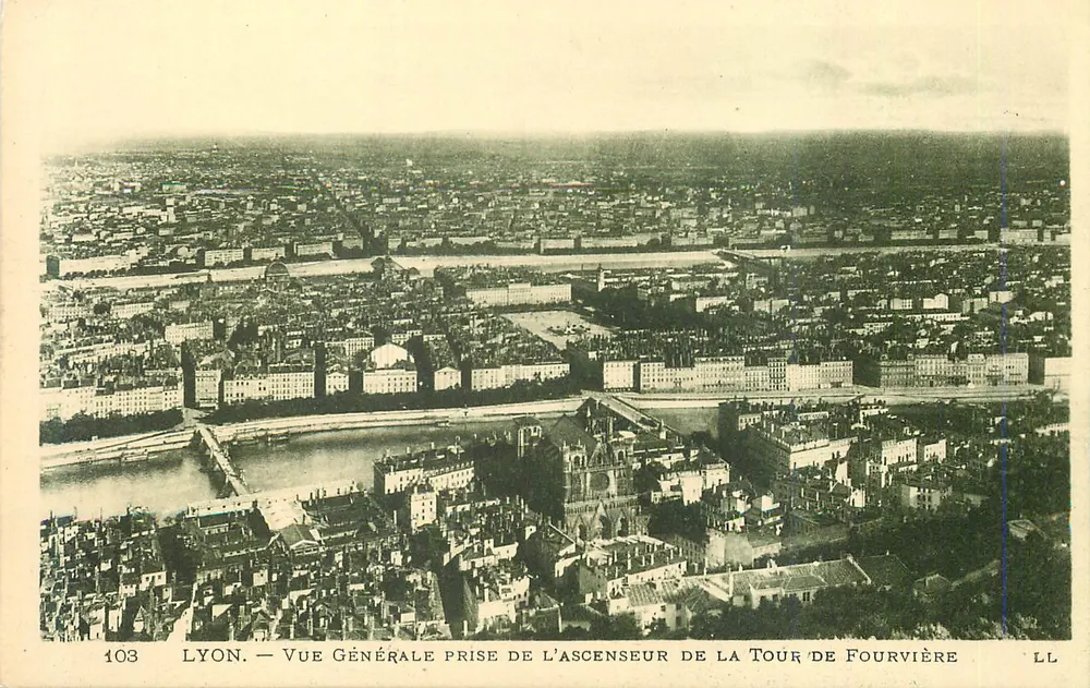 LYON — Allgemeine Ansicht vom Aufzug der Fourvière-Turm — LL, n° 103 - Vorderseite