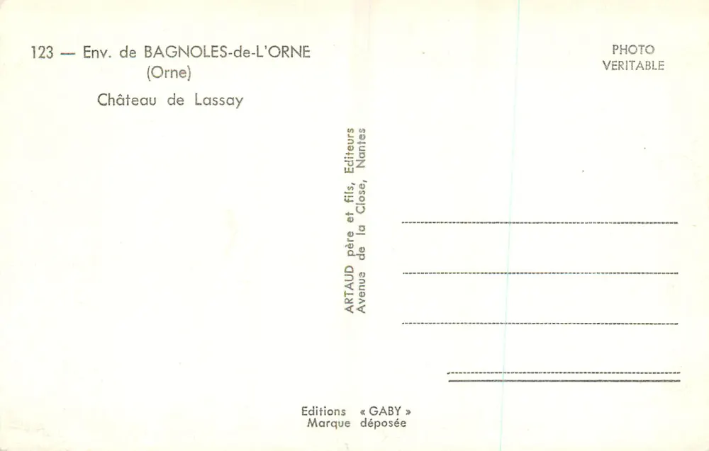 Château de Lassay — Environs de Bagnolès-de-l'Orne — Éditions Gaby - Verso