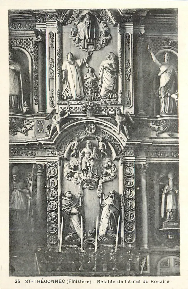 St-Thégonnec (Finistère) — Altarretabel des Rosenkranzes — Sammlung N. L. Morlaix - Vorderseite