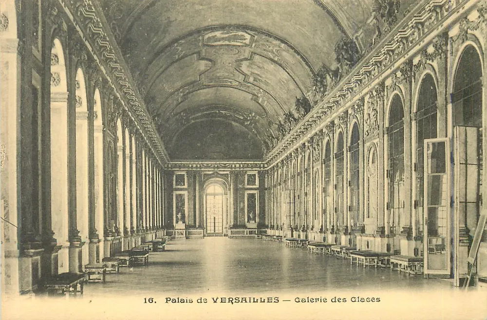 Palais de VERSAILLES — Galerie des Glaces — Héliotypie A. Bourdier - Recto