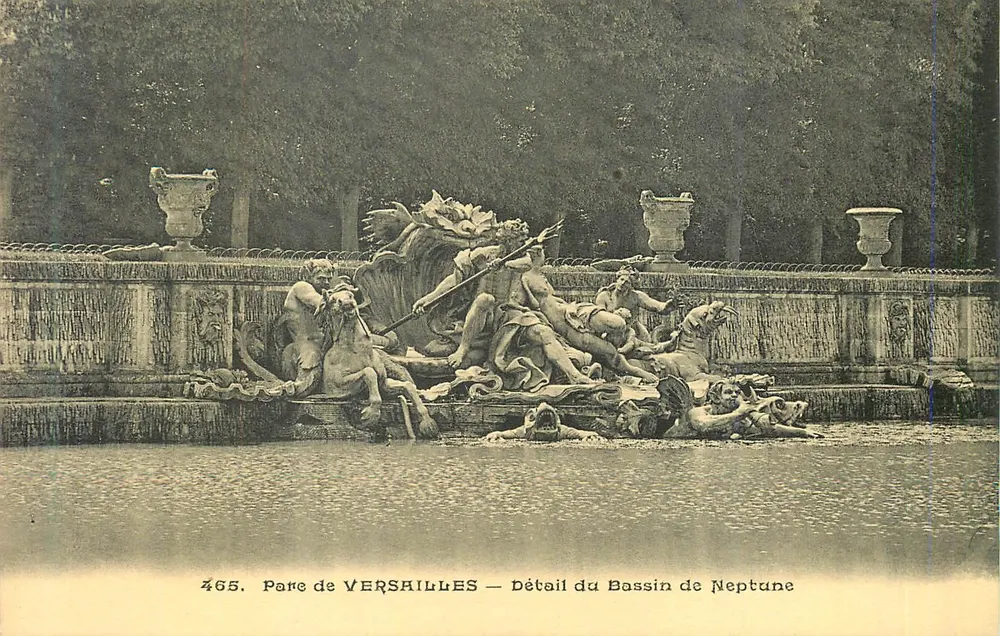 Parc de Versailles — Detail des Bassins de Neptune — Héliotype A. Bourdier Versailles - Vorderseite