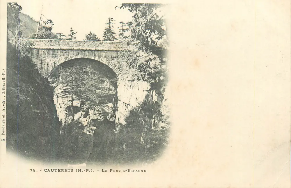Cauterets (H.-P.) — O Ponte da Espanha — G. Pondarré e filhos, editor, Orliéz (B.-P.) - Frente