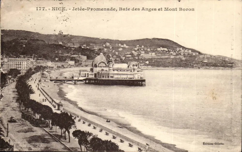 Nice - Jetée-Promenade, Baie des Anges et Mont Boron — Édition Giletta, n° 177 - Recto