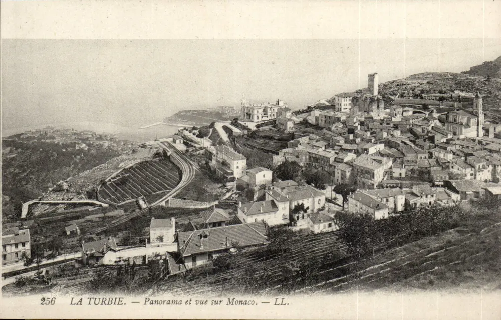La Turbie — Panorama und Ausblick auf Monaco — LL. - Vorderseite