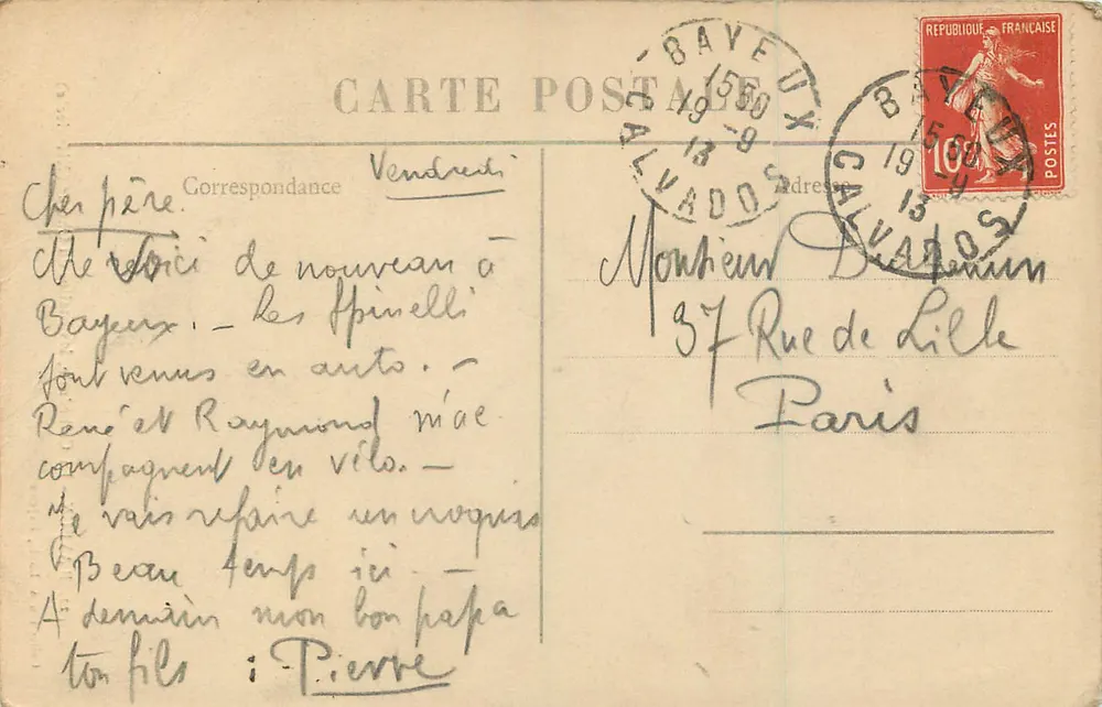 Bayeux - A Catedral, as Stalles do Coro (século XII) — Coleção A. Louis, Bayeux - Verso