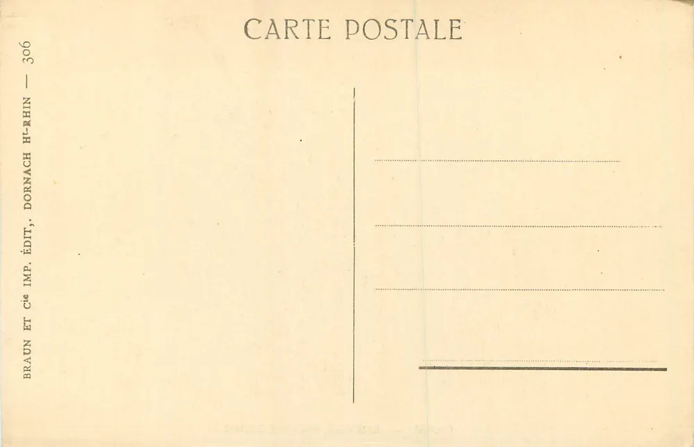 Colmar — Kaufhaus, Ancienne Douane — Braun & Cie, Imp. et Édit. H.-Rhîn - Verso