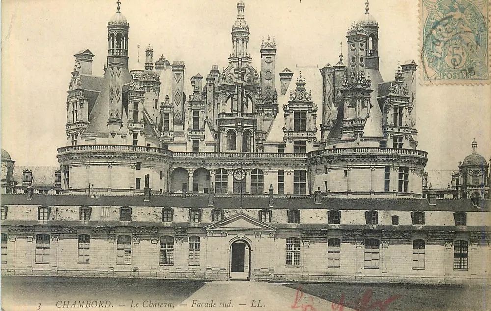 Chambord — Het Kasteel — Zuidelijke gevel — LL. - Voorkant