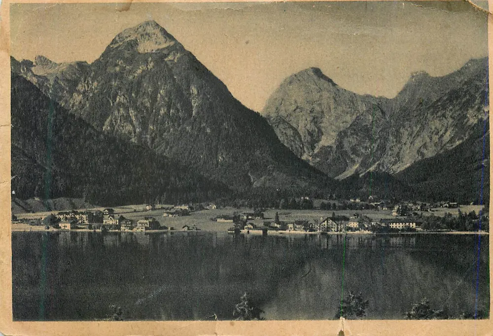 Pertisau am Achensee, Tirol - uitzicht op het meer en de bergen - DRUCK: TIROLER GRAPHIK, PERTISAU - Voorkant