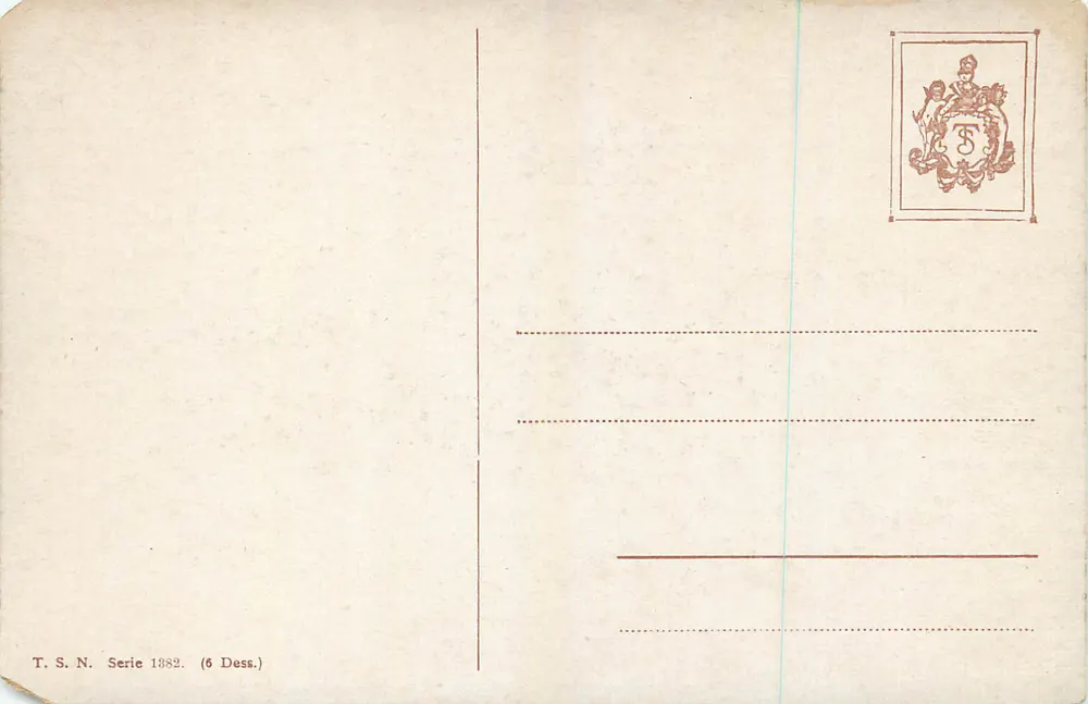Pescadores em um lago — paisagem noturna — T.S.N. Série 1882 (6 Dess.) - Verso