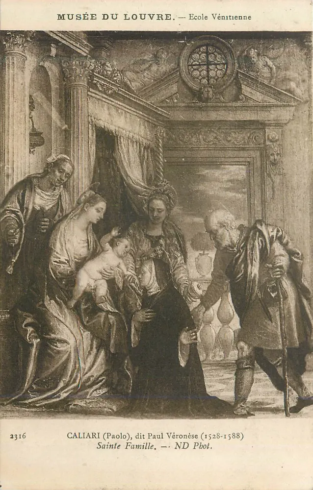 Musée du Louvre — Schule von Venedig — Heilige Familie von Caliari (Paolo, genannt Paul Veronese, 1528–1588) — n° 2316 - Vorderseite
