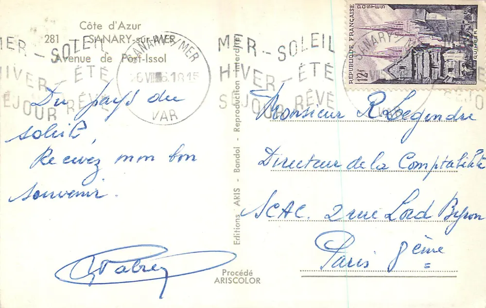 Avenue de Port-Issol — Sanary-sur-Mer — Éditions AKIS - Verso