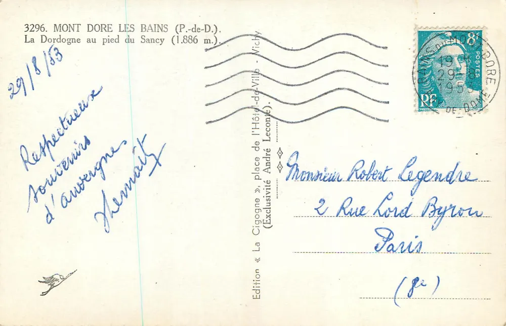 Die Storch — Mont Dore Les Bains (P.-de-D.) — Edition Die Storch - Rückseite