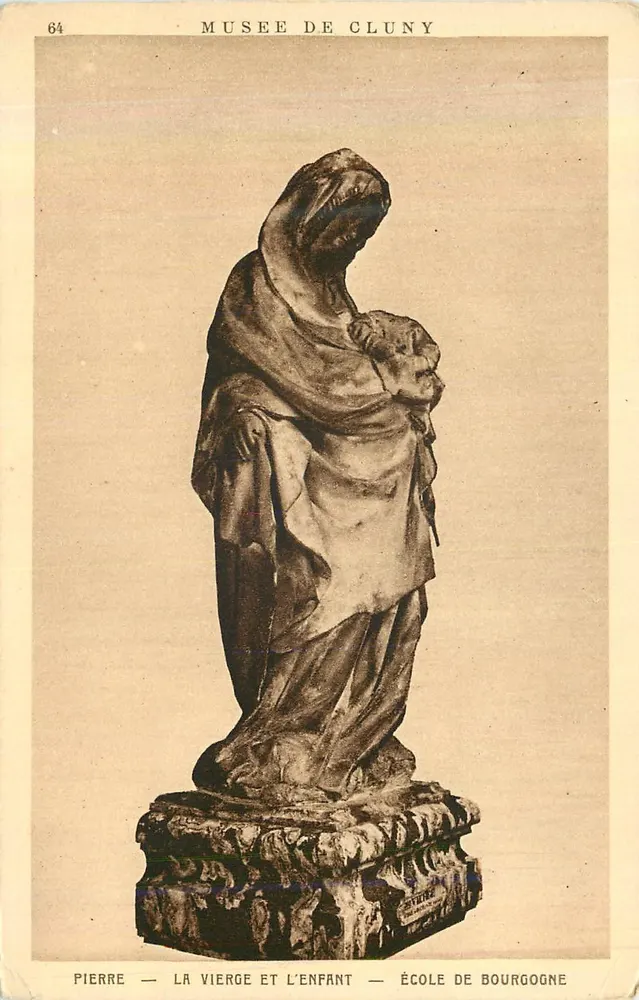 Museum Cluny — Statue der Jungfrau und des Kindes — Schule von Burgund — Nr. 64 - Vorderseite