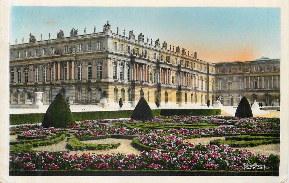 Versalhes — Fachada sobre o Parque - Os Jardins — Edições de Arte 'LYS' - Frente