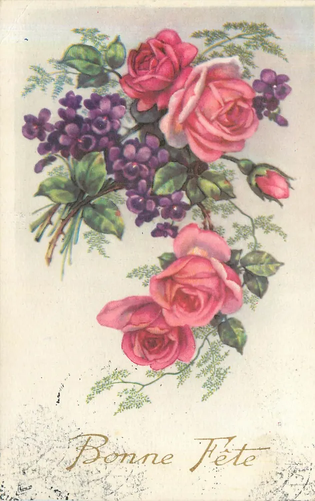 Arranjo de rosas e lírios — Boa Festa — Photocchion 78 - Frente