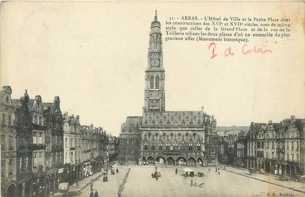 Arras - The City Hall and the Small Square - B. D., Roubaix - Front