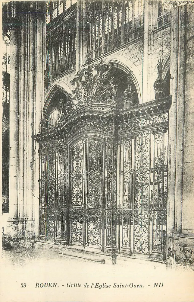 Rouen — Grille de l'Église Saint-Ouen — ND - Recto