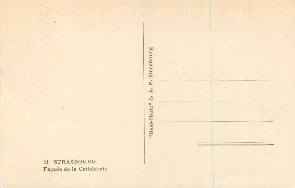 स्ट्रासबर्ग — कैथेड्रल की फैसेड — C. A. P. Strasbourg - पीछे