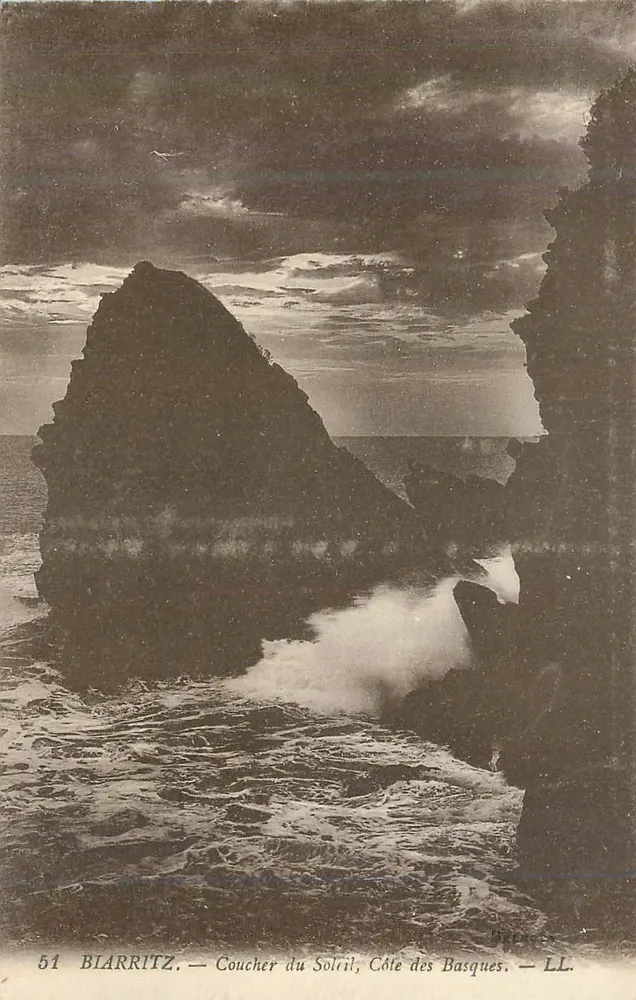 Blarritz — Roodachtige zonsondergang, Kust van de Basquen — N° 51 - Voorkant
