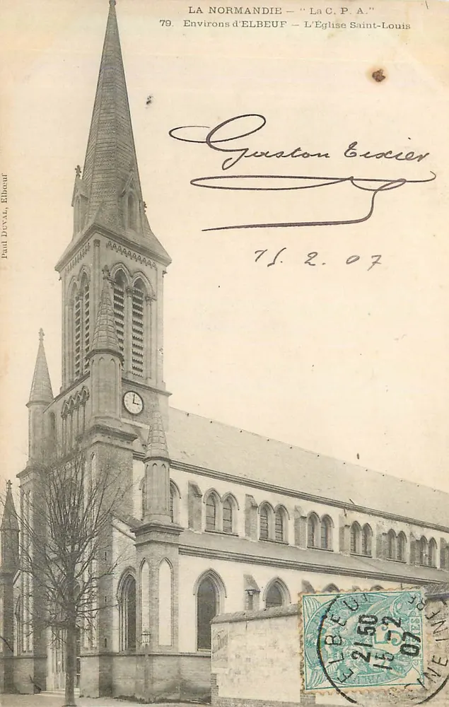 Église Saint-Louis — Environs d'Elbeuf — Paul Devall, Elbeuf - Recto