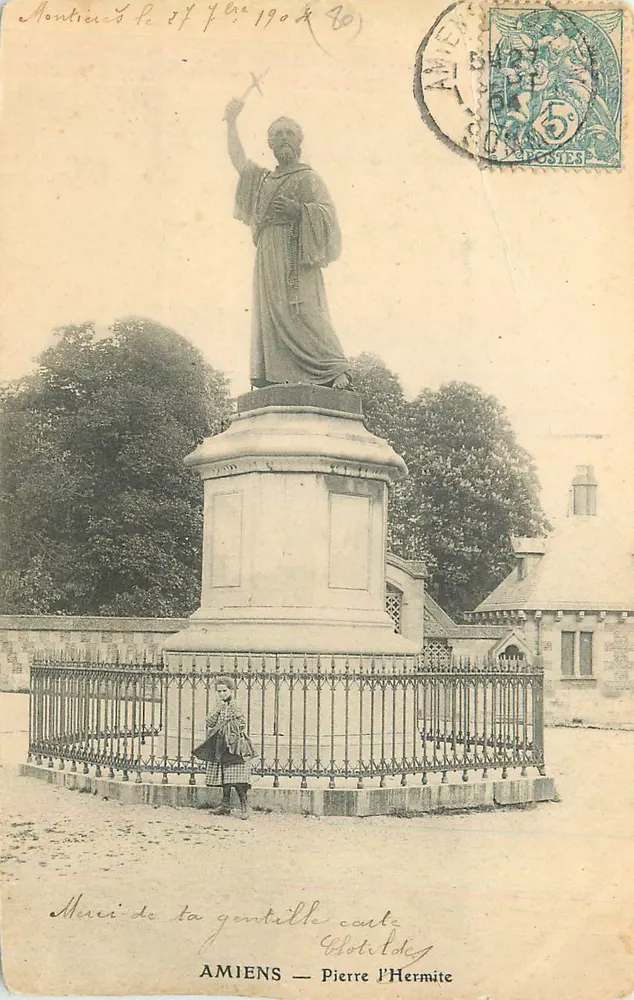 Amiens — Estátua de Pierre l'Hermite — Editor desconhecido, número de série não visível - Frente
