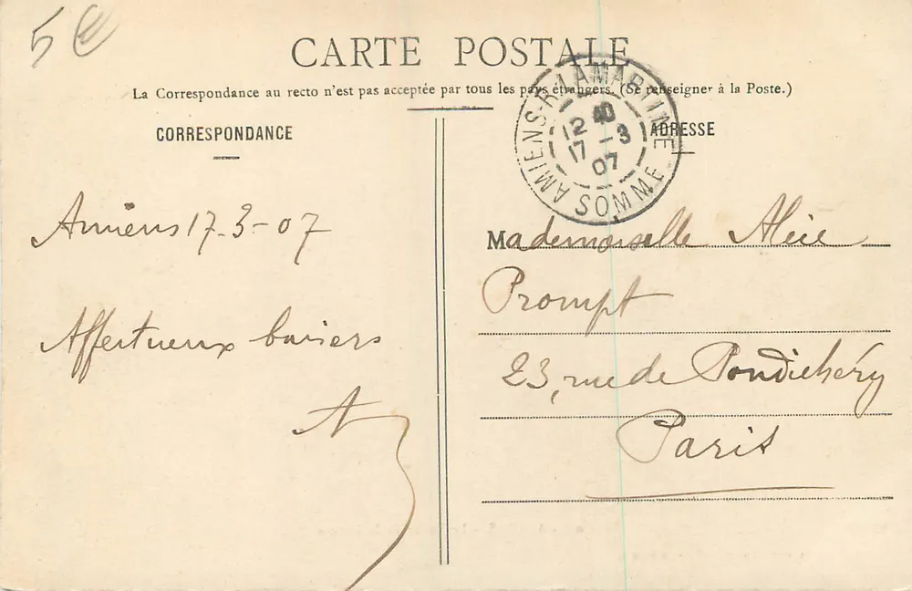 Amiens - Le Bassin de la Hotoie — L. Caron, phot.-édit., Amiens - Plaques Jouglà, n°106 - Verso